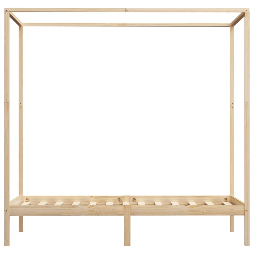 Canopy Bed Frame with 2 Drawers Solid Pine Wood 100x200 cm